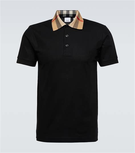 burberry poloshirt|Cotton Polo Shirt in Black